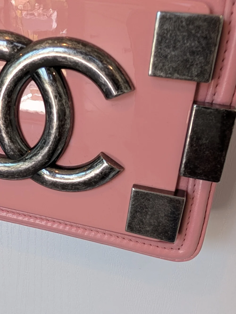 Chanel Brick Lego Pink Leather Boy Mini Flap Bag